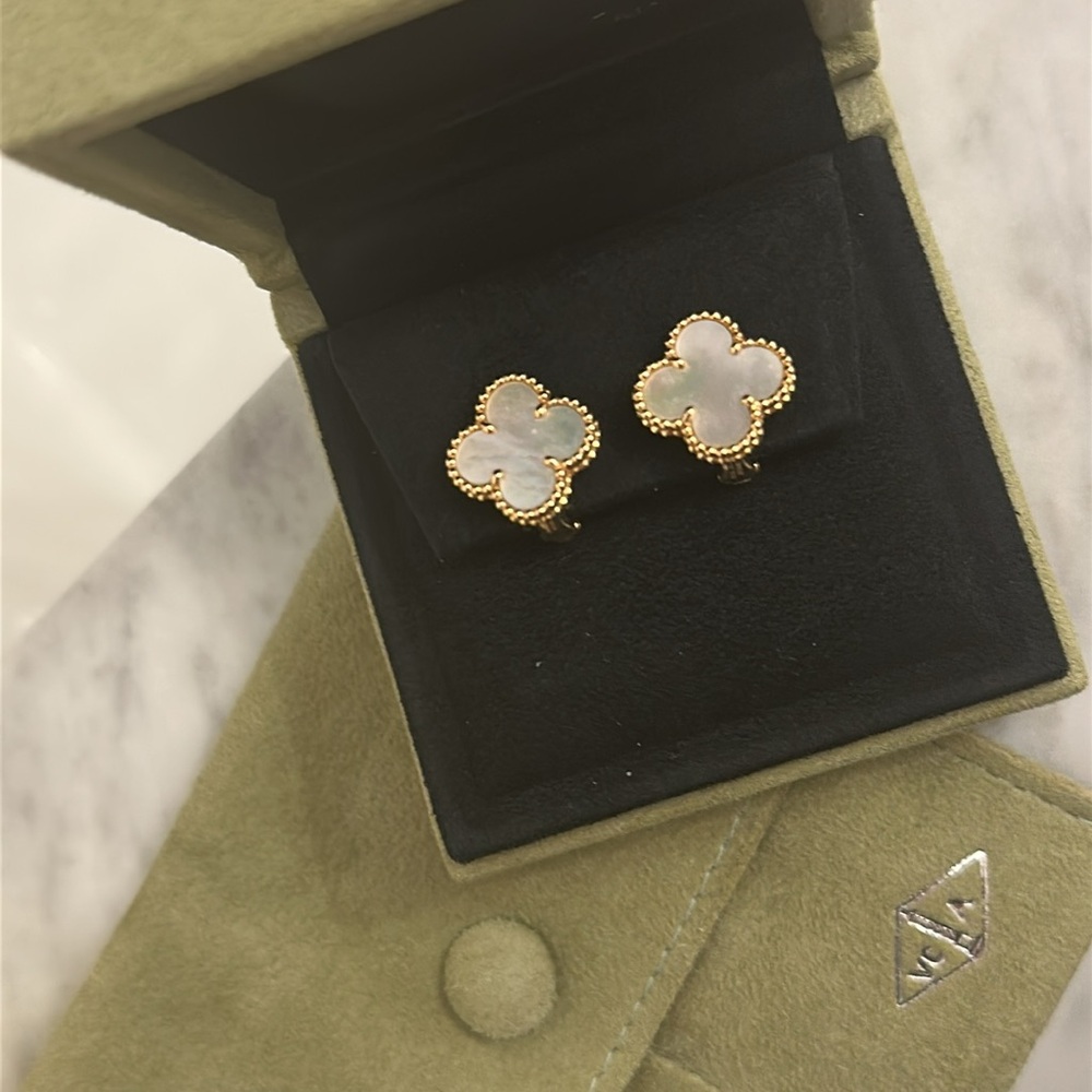 Van Cleef & Arpels Limited Edition Rose Gold MOP Vintage Alhambra Earrings